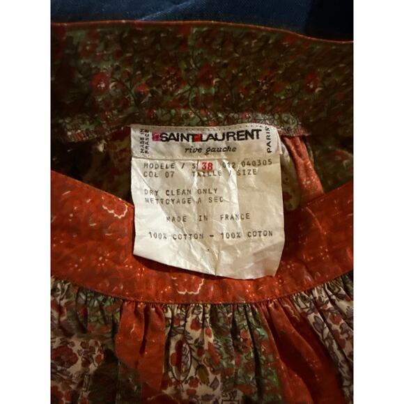 VINTAGE YVES SAINT LAURENT rive gauche cottagecore patchwork peasant skirt 38 - Picture 2 of 5